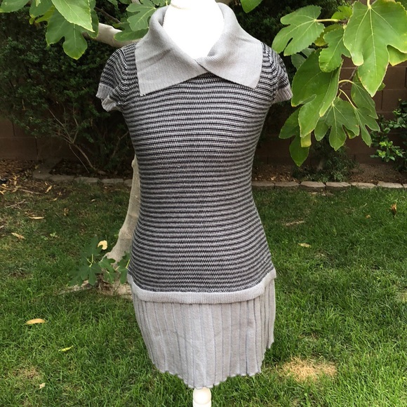 NWT Pleated Knit Sweater Dress - Picture 2 of 3